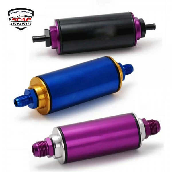 AN10 RACING FUEL FILTER WITH FITTINGS SCAPAUTOMOTIVE OF10 (SKU 35-113)