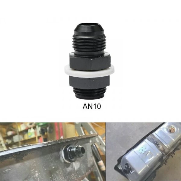 AN10 STRAIGHT ALUMINIUM FUEL CELL/TANK BULKHEAD ADAPTOR FITTING LOCKING NUT  FT788AN10  (SKU 34-287)