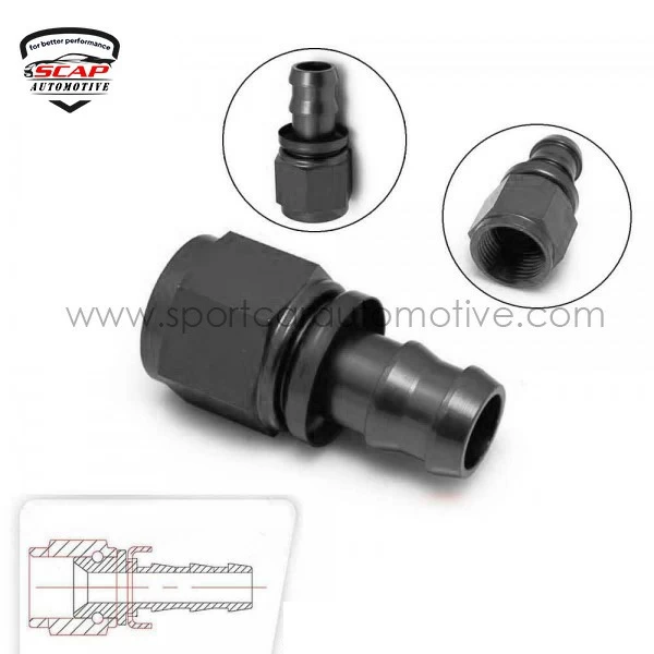 AN6 Fuel Straight Hose End Push-On Male Fitting Straight Swivel Oil/ End Fitting AN6-0B (SKU 34-282)