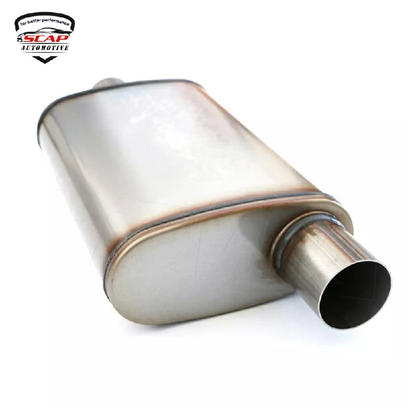 GW-AM003-3 2.5"MUFFLER UNIVERSAL ALUMINIZED BODY LENGTH 4X9 OVERALL LENGTH 19" SCAP AUTOMOTIVE (SKU 36-219)