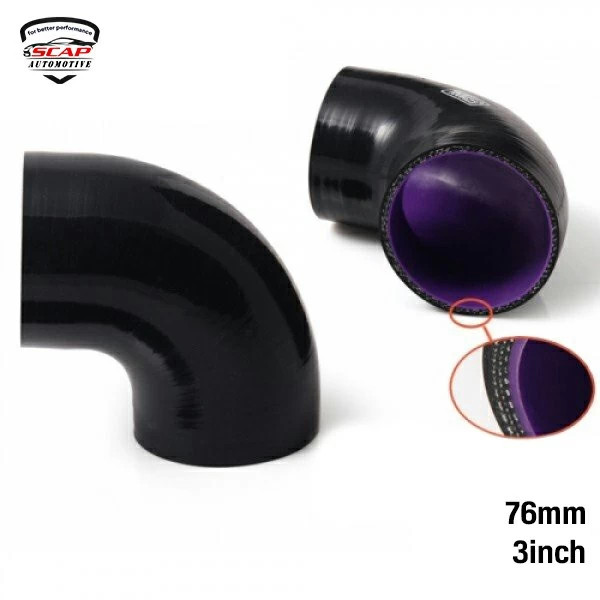 3"INCH 76MM 90DEGREE SILICONE HOSE SCAP SH90D3  (SKU 34-015)