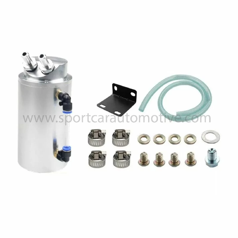 OIL CATCH TANK CYLIDRICAL ALUMINIUM  (BLACK,SILVER) SCAP TA005  (SKU 32-207)