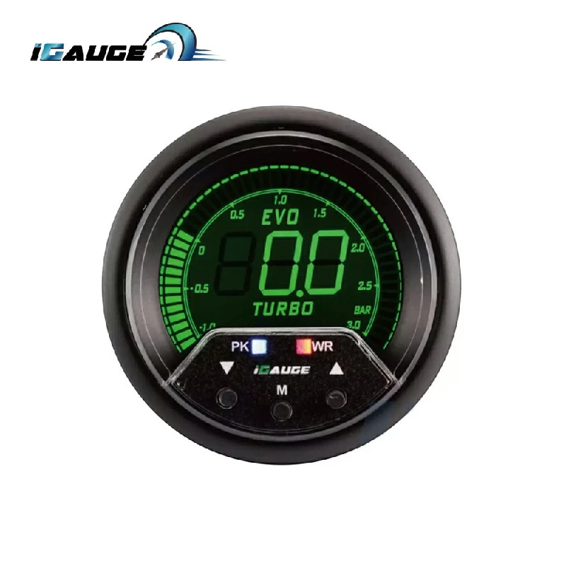 60MM LCD BOOST GUAGE With Sensor & Warning & Peak DIGITAL  LCD IG-60-BO-LCD  (SKU 30-055)