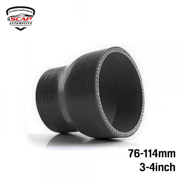 3"-4"INCH STRAIGHT REDUCER SILICONE HOSE BALCK  SCAP SHR3-4  (SKU 34-033)