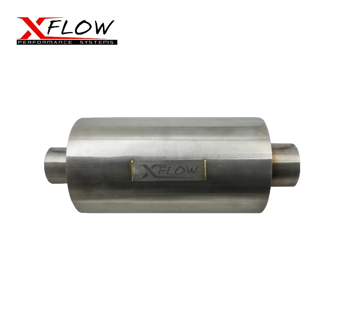 3"INCH MUFFLER ROUND UNIVERSAL XFLOW دبة تزويد 3 إنش دائرية شاملة  للأداء العالي  XFLOW XFLOW-FAZI-EM001-A (SKU 36-262)