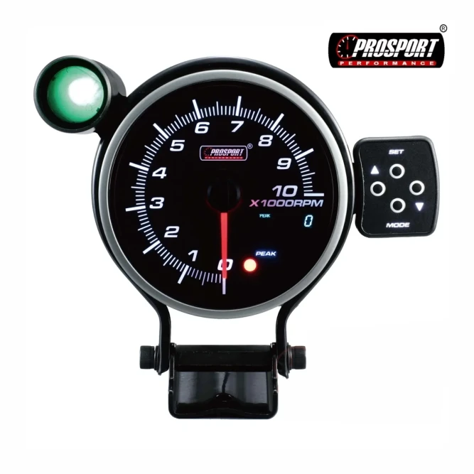 95MM TACHOMETER 0-10,000RPM SUPER WHITE AMBER RED& BUE LED DISPLAY PSPORT-343SMTASWL270-PK (SKU 30-201)
