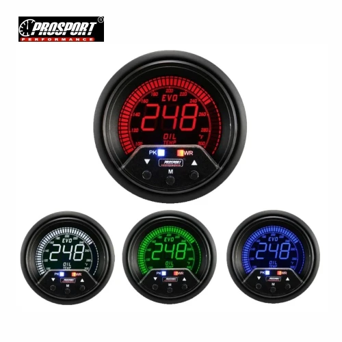 60MM OIL TEMP.GAUGE 4 COLOR ,DIGITAL LCD DISPLAY WITH WARNING & PEAK PSPORT-238EVOOT-PK-R.C (SKU 30-184)