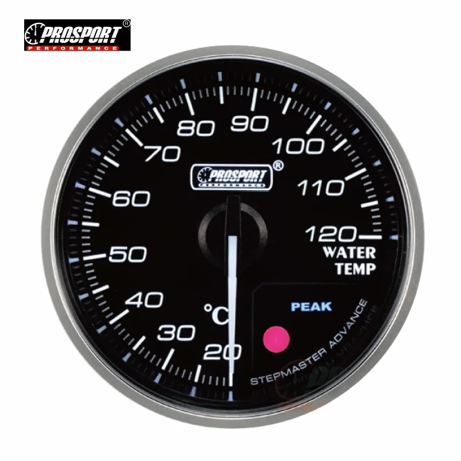 60MM WATER TEMP.GAUGE,CLEAR LENS WHITE & AMBER ,PEAK AND WARNING GAUGE PSPORT-238CLSDWAWT-R.C (SKU 30-180)