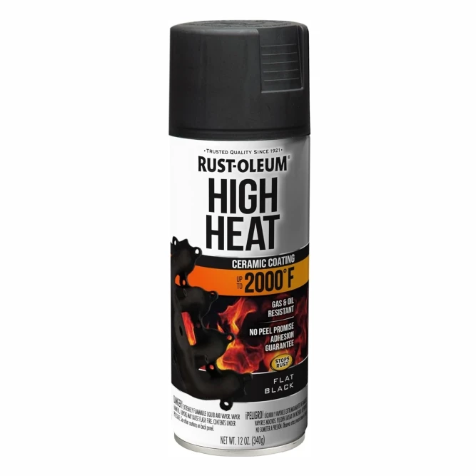 HIGH HEAT CERAMIC FLAT BLACK COATED PAINT UP TO 2000° F NET WT. 12OZ.(340G) RUST-OLE ROLM-248903 (SKU 41-182)