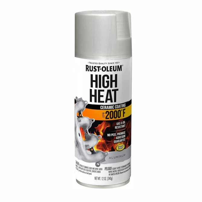 HIGH HEAT CERAMIC FLAT ALUMINUM COATED PAINT UP TO 2000° F NET WT. 12OZ.(340G) RUST-OLE ROLM-248904 (SKU 41-181)
