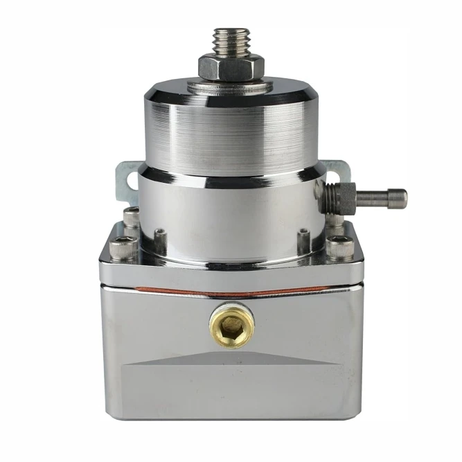 FUEL PRESSURE REGULATOR 40-75 PSI ALUMINIUM,NICKEL FINISH, AEROMOTIVE AEI-13151 (SKU 35-274)